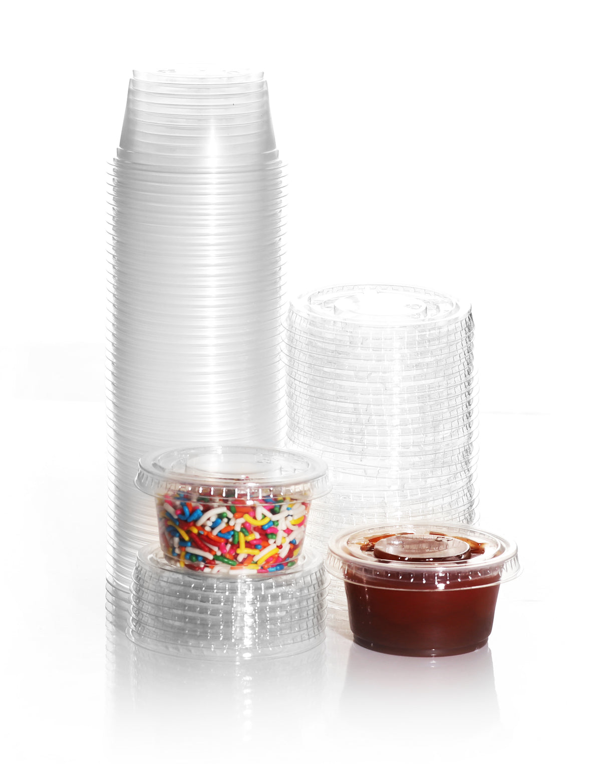 GOURMEX 1.5oz Clear Plastic Containers With Lids Portion Cups