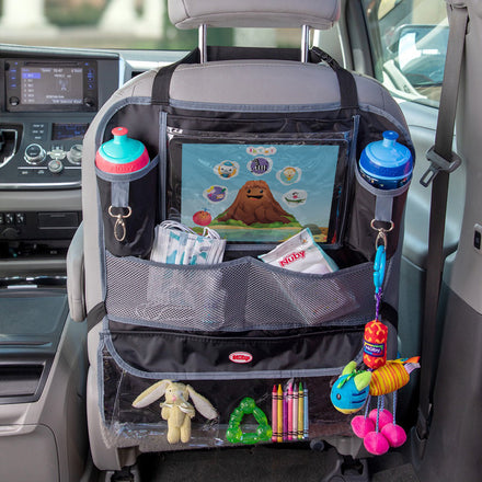 Nuby Kids Kick Mats- Back Seat Protectors with Storage Compartment: Black,  2 Pack