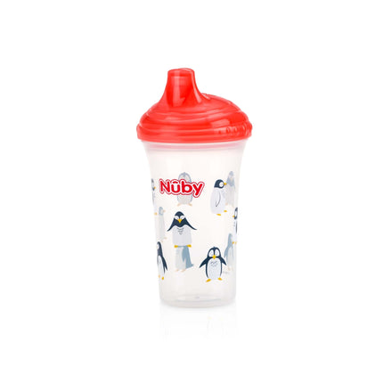 Nuby Toddler Travel Sippy Cup 12 Ounce Blue Gray Straw Plastic Rubber Grip