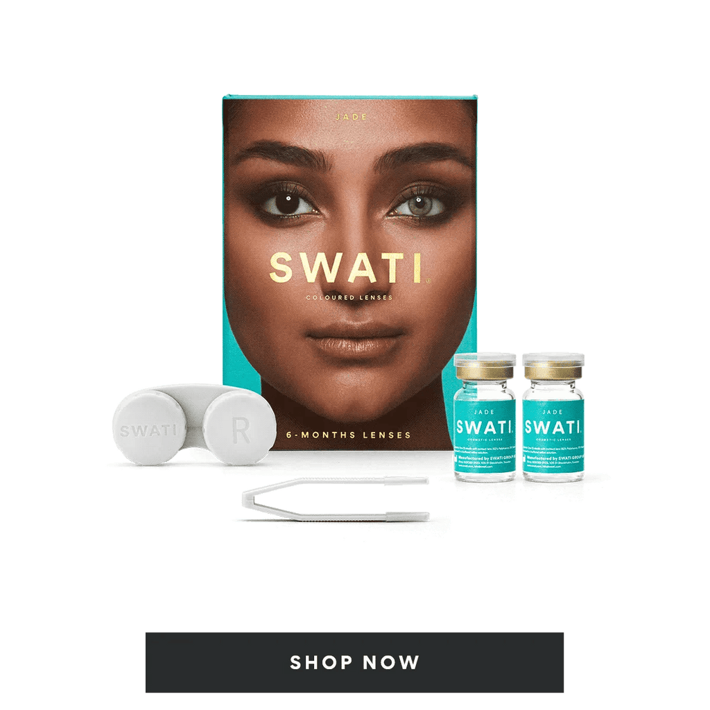 Green Jade coloured contact lenses by SWATI Cosmetics