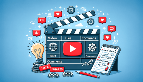 Tafel: Planung einer YouTube-Marketingstrategie und Überlegung zum Views Kaufen
