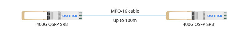 400G OSFP SR8 connection