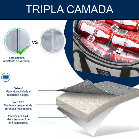 Cooler Bag Xtreme - Mochila Térmica à Prova D'água Anti Vazamento 20L