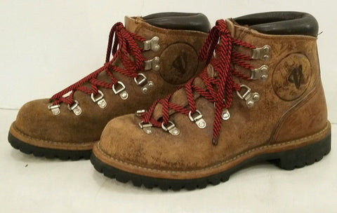 red lace hiking boots