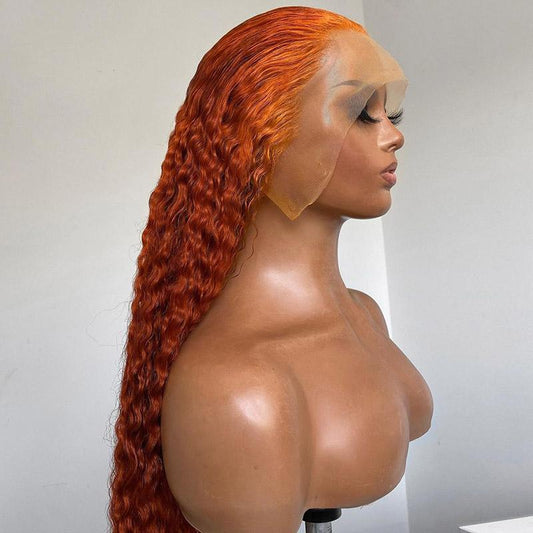 GINGER ORANGE ROMANTIC CURLY LACE FRONT WIG [CW1024] freeshipping - Luckinhair