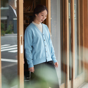 WAVE COTTON KNIT CARDIGAN / YONETOMI NEW BASIC