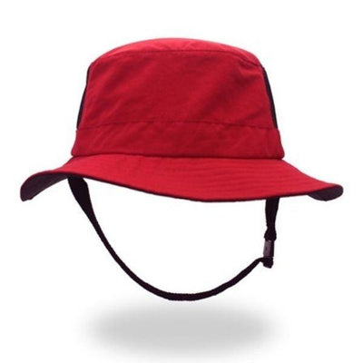 red designer bucket hat