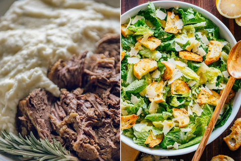 Roast beef and mashed potatoes recipe salad