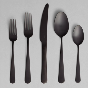 Matte Black Flatware Sets, 4-16 Piece Set