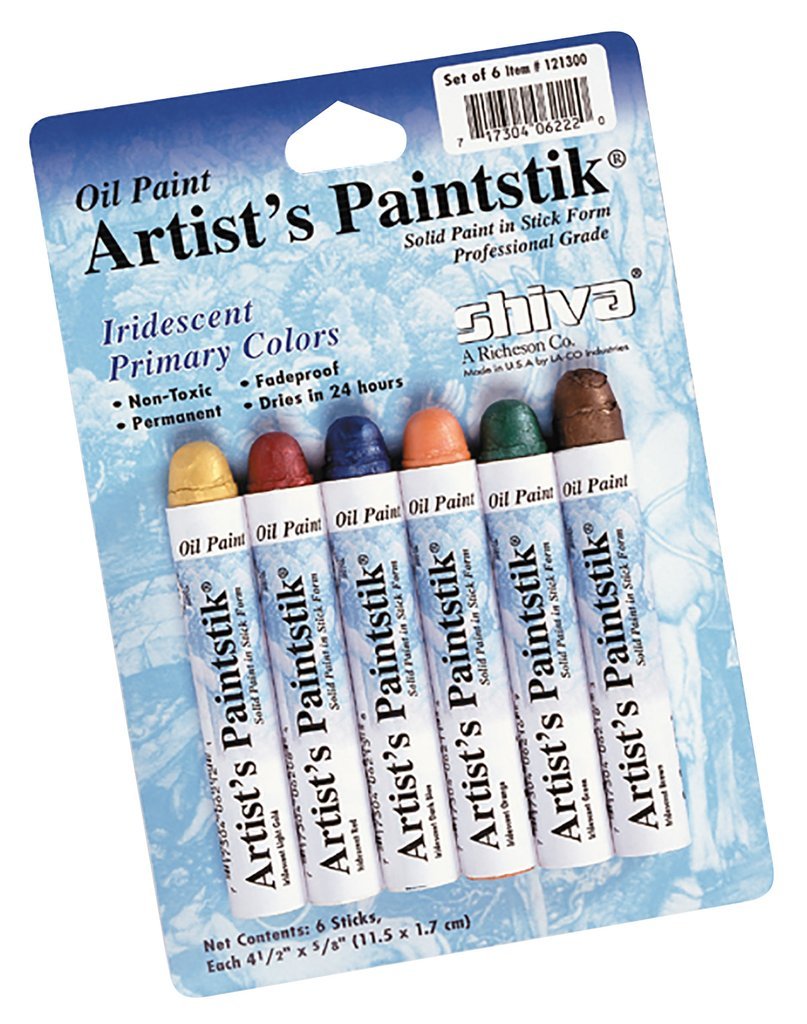 Shiva Artists Oil Paintstik Set 6 Iridescent Primary - theartshop.com.au