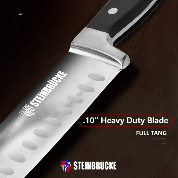 Steinbrücke Santoku Knife - 7 inch Kitchen Knife Forged from German Stainless Steel 5Cr15Mov(HRC58)