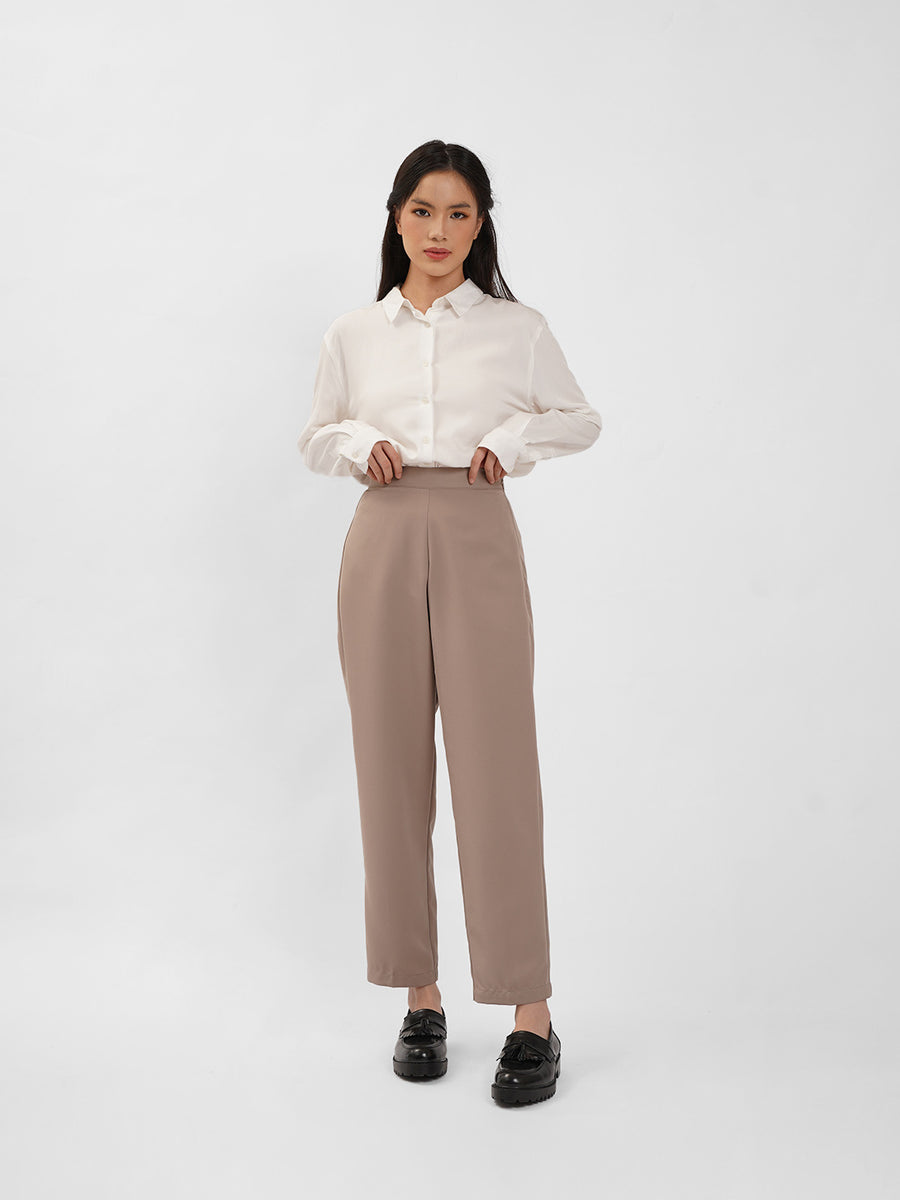 Straight Pants | Almond – THENBLANK
