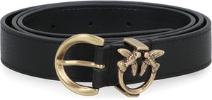 Logo buckle leather belt-1
