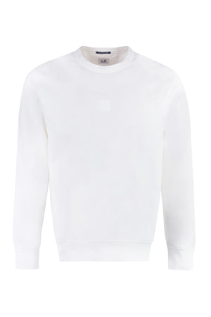 Cotton crew-neck sweatshirt with logo-0