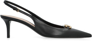 Leather slingback pumps-1