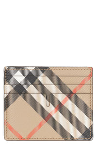 Checked motif card holder