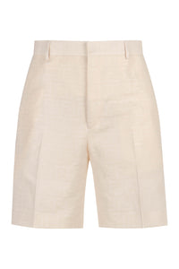 Cotton and linen bermuda-shorts