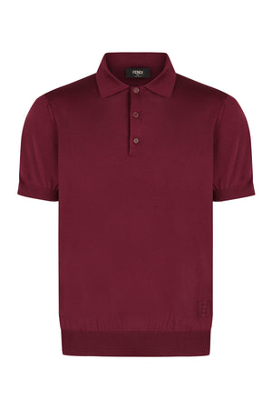 Knitted wool polo shirt-0