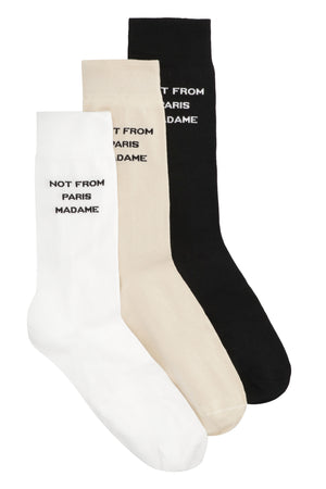 Slogan Set of three socks-1