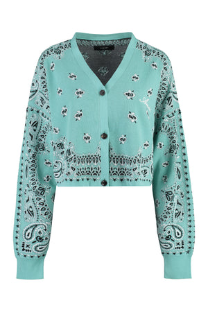 Cropped-length knitted cardigan-0