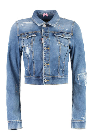 Bleach wash denim jacket-0