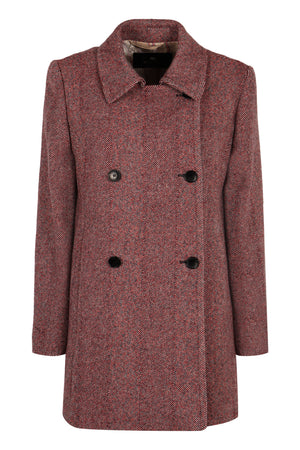 Double-breasted wool-blend tweed coat-0