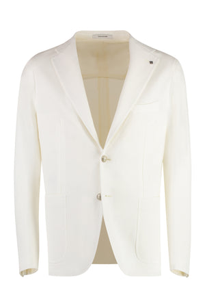 Single-breasted cotton blazer-0