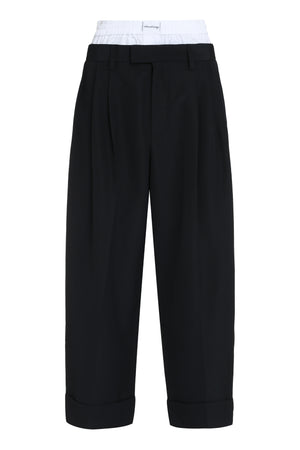 Wool blend trousers-0