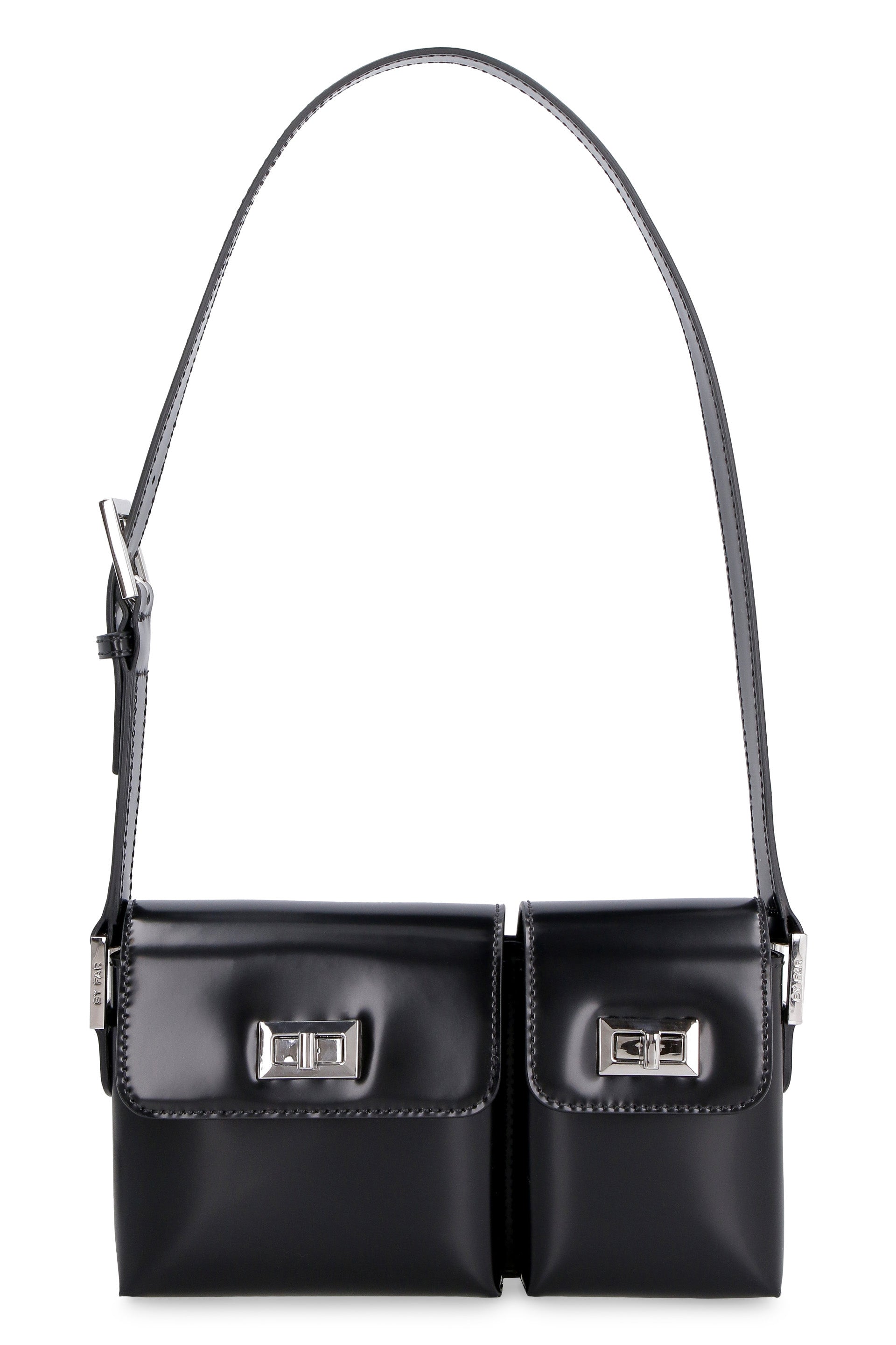 BY FAR Baby Billy patent leather crossbody bag black The Corner