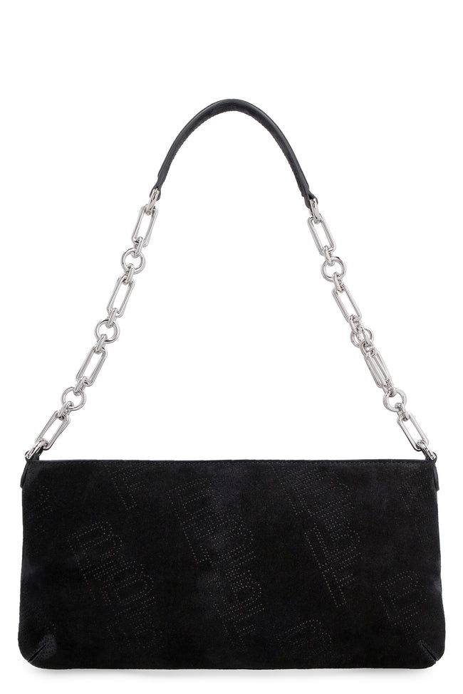 BY FAR Holly suede shoulder bag black The Corner