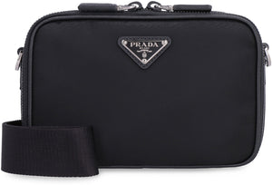 Prada Brique leather and nylon messenger bag-1