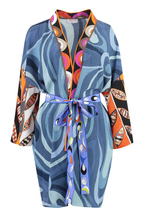 Printed silk night gown-0