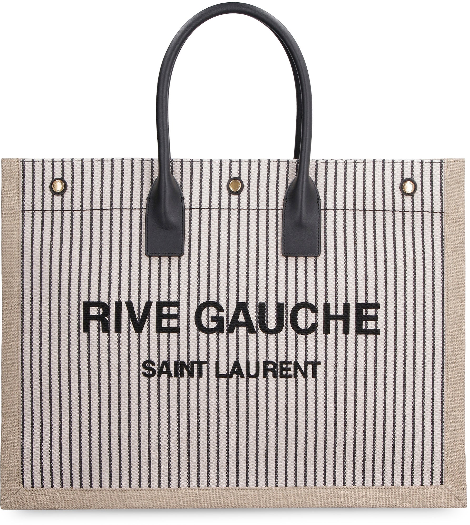 SAINT LAURENT: Rive Gauche recycled canvas bag with logo - Black