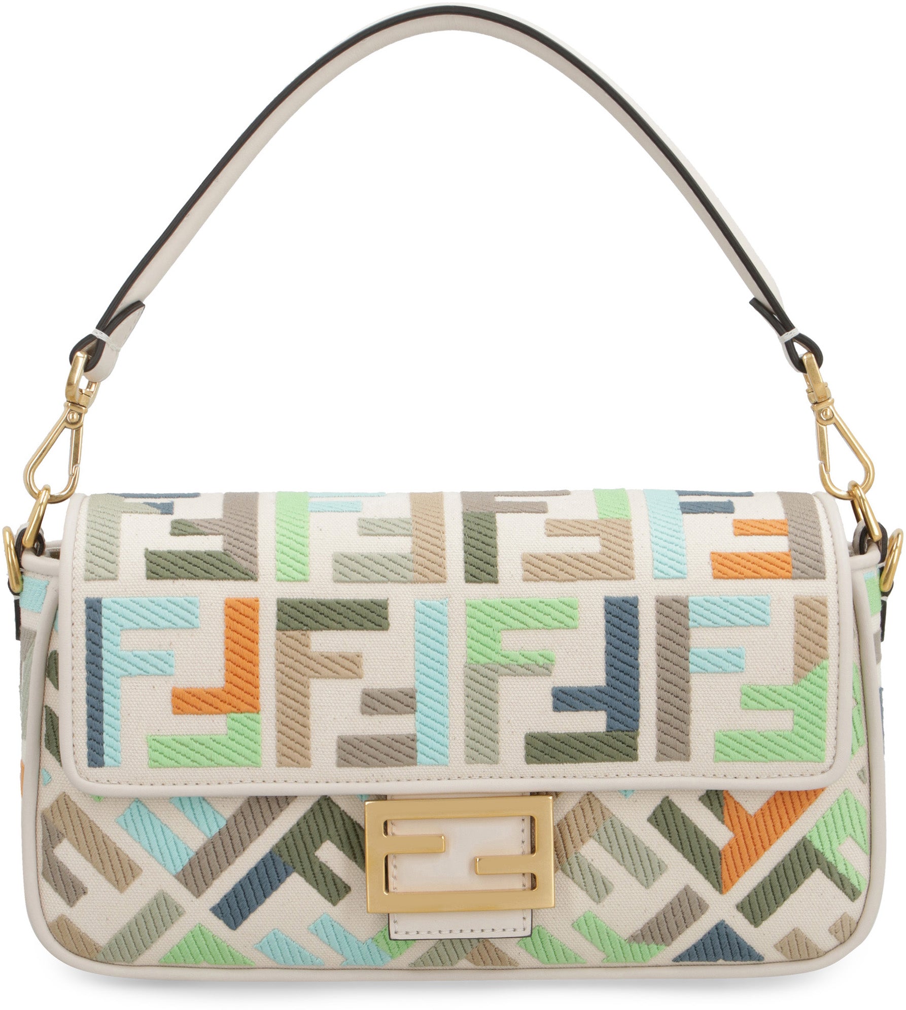 Fendi Mini Baguette Bag In FF Motif Canvas Multicolor