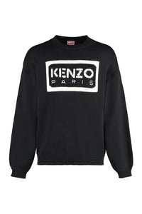 Cotton blend crew-neck sweater