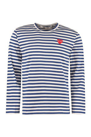 Striped cotton t-shirt-0
