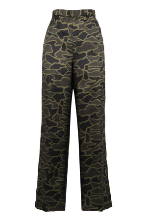 Printed silk pants-0