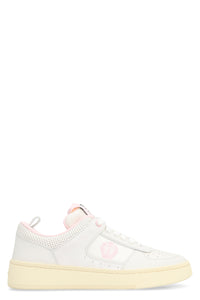 Raise leather and fabric low-top sneakers