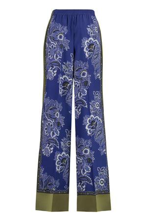 Printed silk pants-0