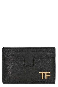 Pebbled calfskin card holder