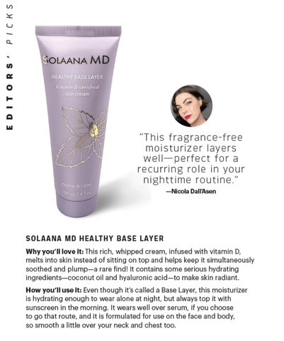 Allure Beauty Editor Review of Solaana MD Healthy Base Layer Vitamin D Skincare