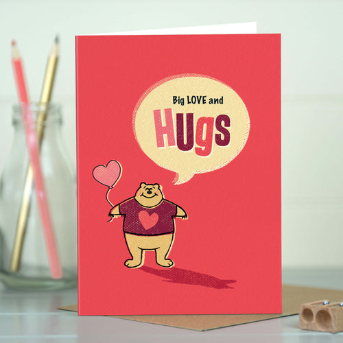 Big Love Heart Hug Valentine or Anniversary Card - Fun Sketch