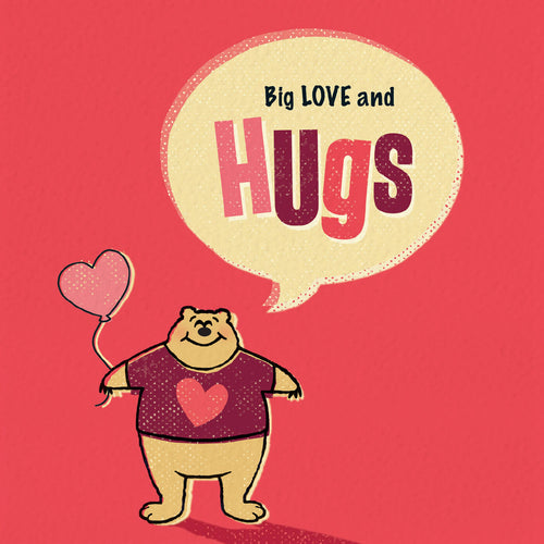 Big Love Heart Hug Valentine or Anniversary Card - Fun Sketch