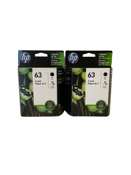 Genuine Hp 63 Blacktri Color Standard Yield Ink Cartridge 2pack L0r — 6405