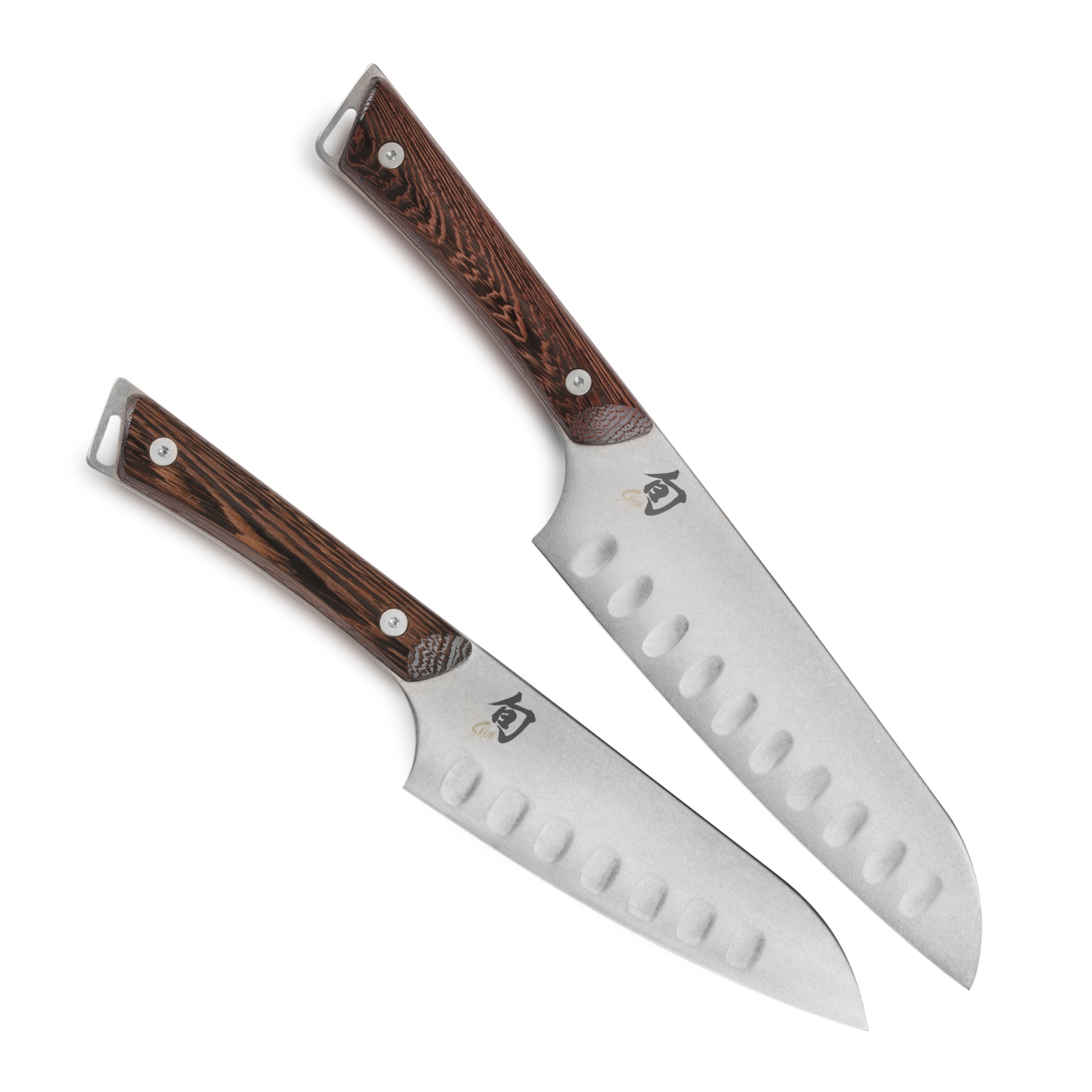 Shun Kanso 2 Piece Hollow Edge Santoku Knife Set