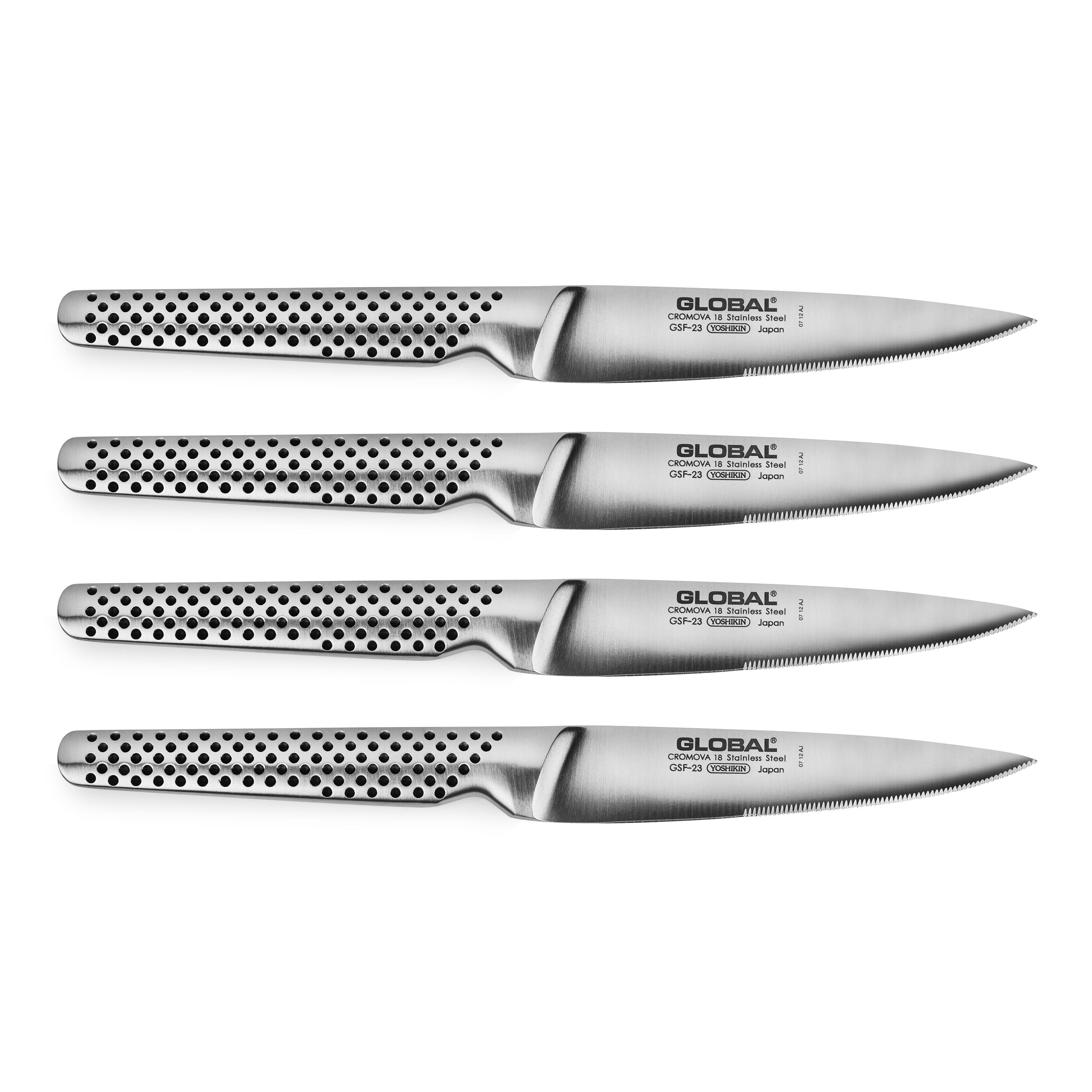 Global 4 Piece Serrated Steak Knife Set