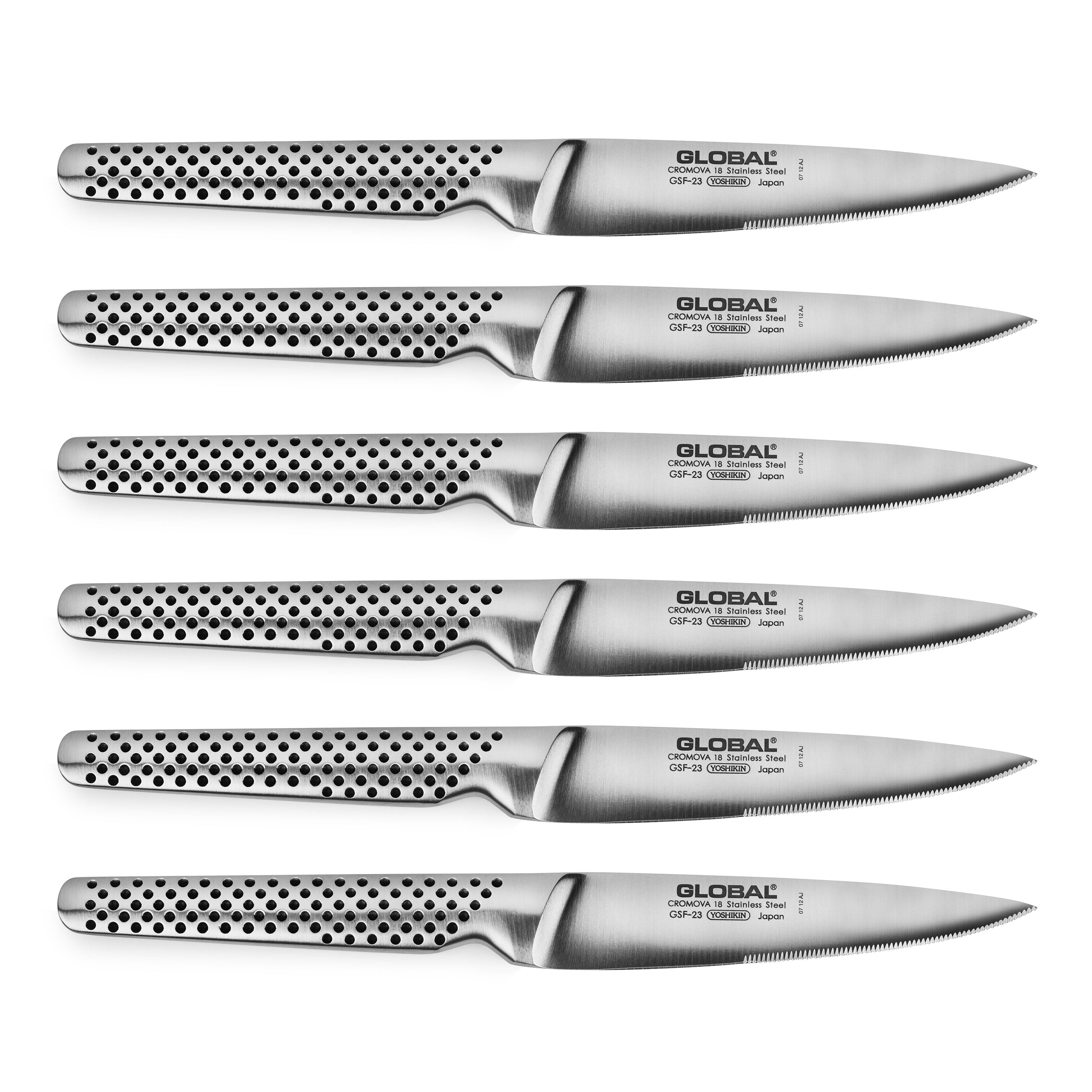 Global 6 Piece Serrated Steak Knife Set