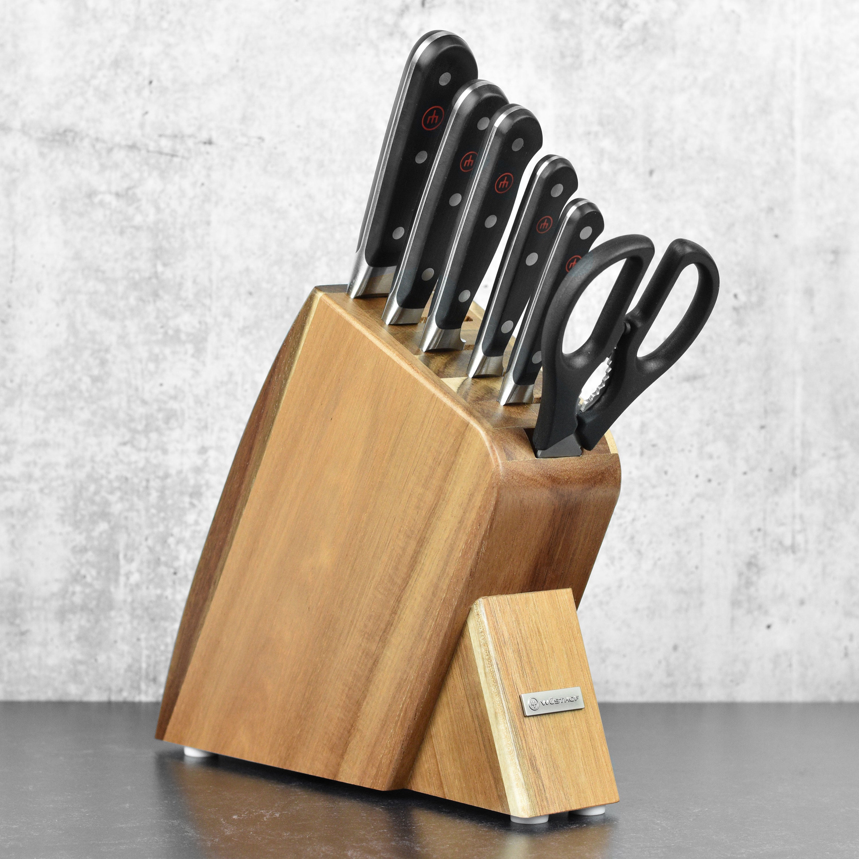 Wusthof Classic 7 Piece Acacia Slim Knife Block Set