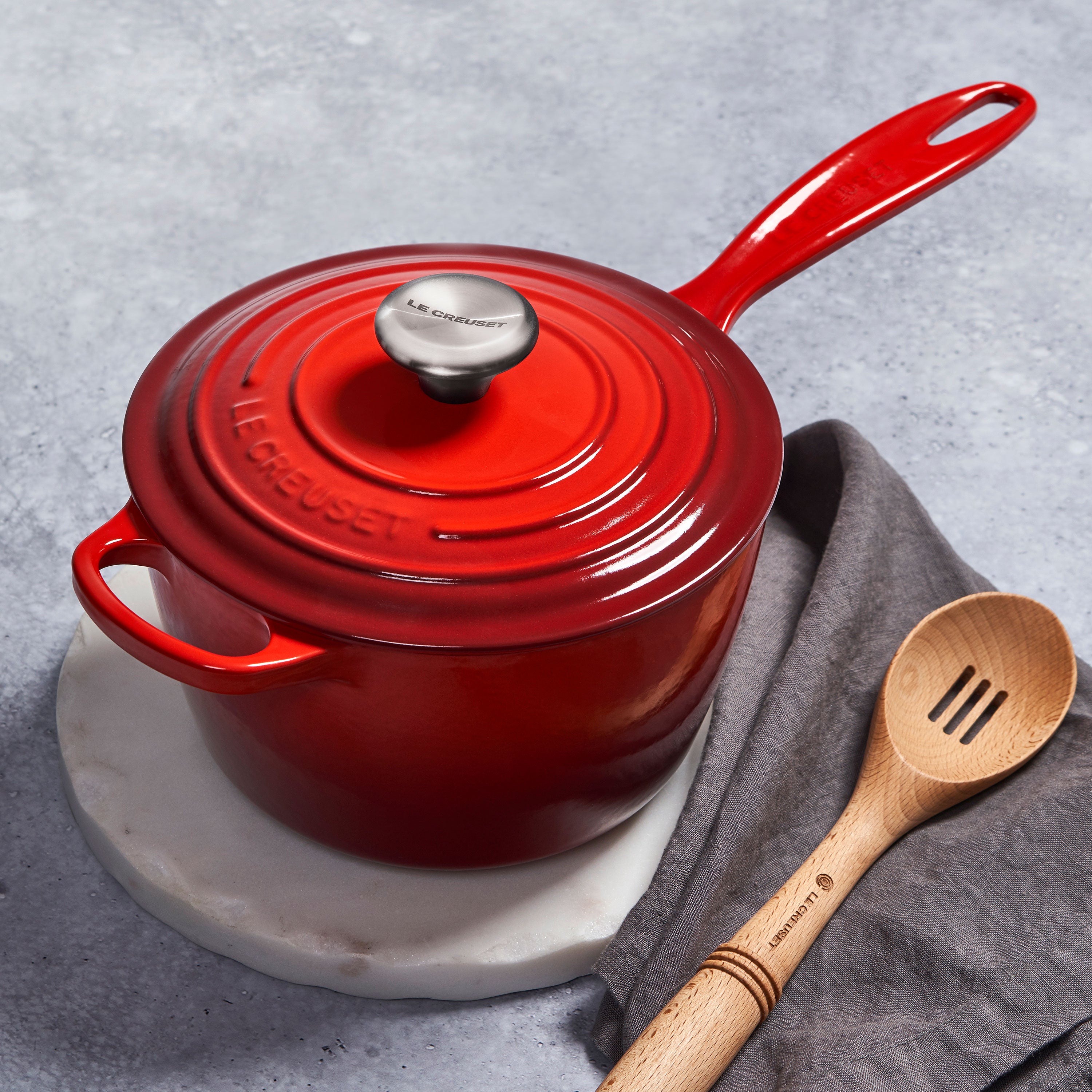 Le Creuset Signature Cast Iron 1.75-quart Cerise Saucepan