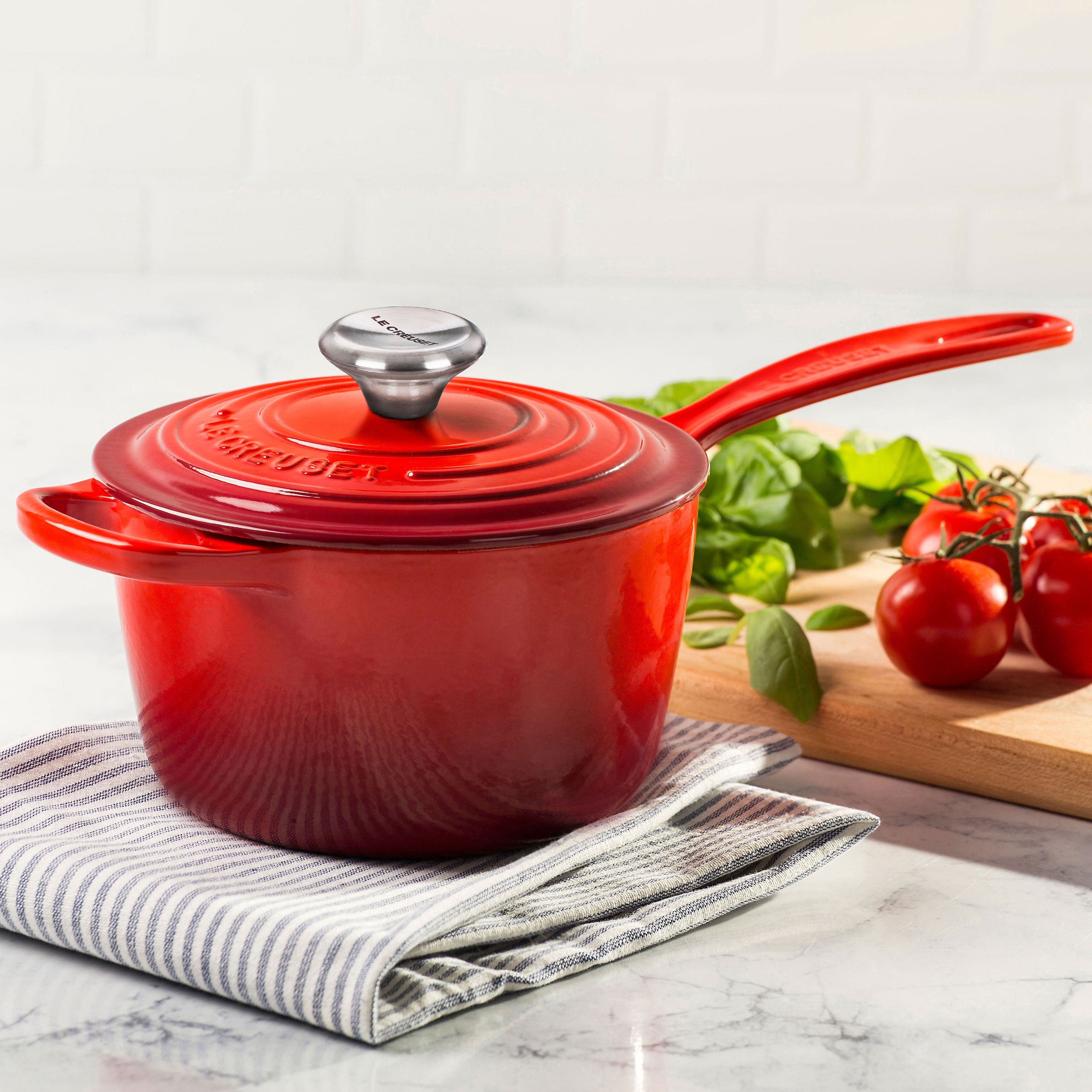 Le Creuset Signature Cast Iron 1.75-quart Cerise Saucepan